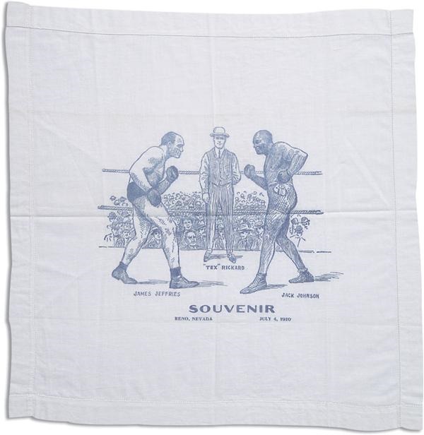 Muhammad Ali & Boxing - Circa 1910 James Jeffries - Jack Johnson Cloth (16x16")