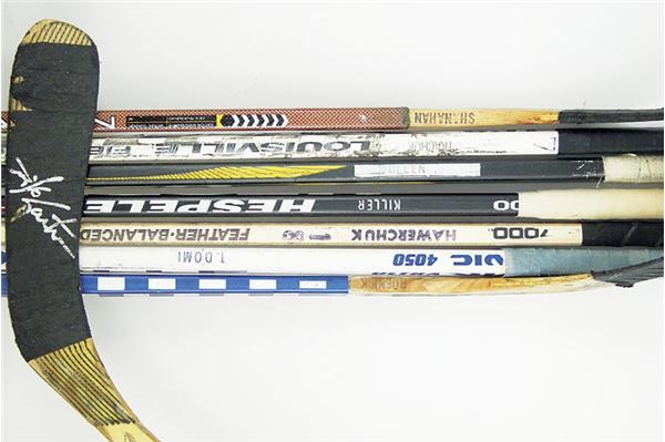 NHL Stars Game Used Stick Collection