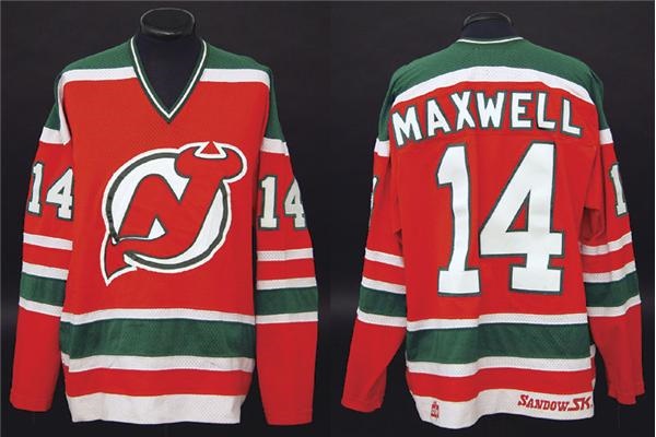 Hockey Sweaters - 1983-84 Kevin Maxwell Game Worn New Jersey Devils Jersey