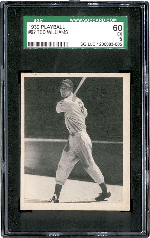 Baseball and Trading Cards - 1939 Playball Ted Williams Rookie #92 SGC 60