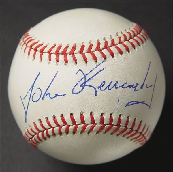 Americana Autographs - John F. Kennedy Jr. Single Signed Baseball
