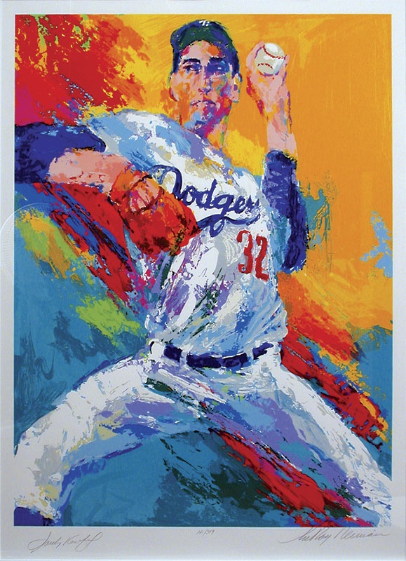 LeRoy Neiman Limited Edition Sandy Koufax Print (32x24”) Signed by Neiman and Koufax.