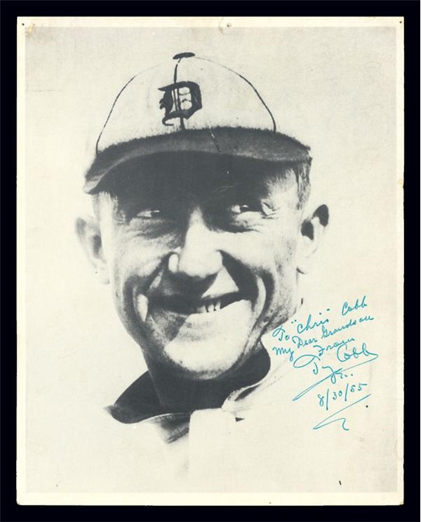 Ty Cobb - Ty Cobb Signed Photograph to His Grandson