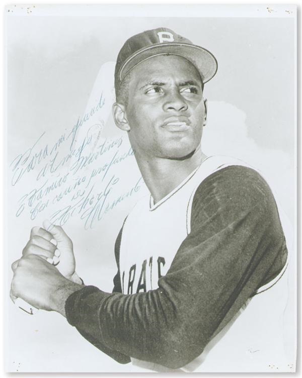 Puerto Rico - Roberto Clemente Signed Photo to Ramiro Martinez (8x10")