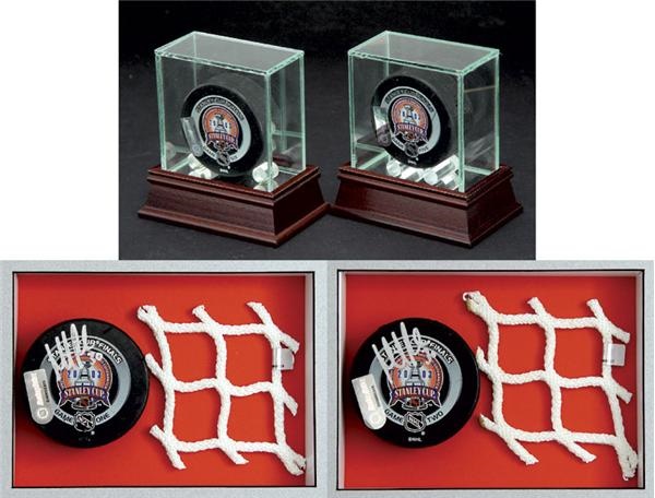 Actual Goal and Game Pucks from the 2003 Stanley Cup Finals (4).