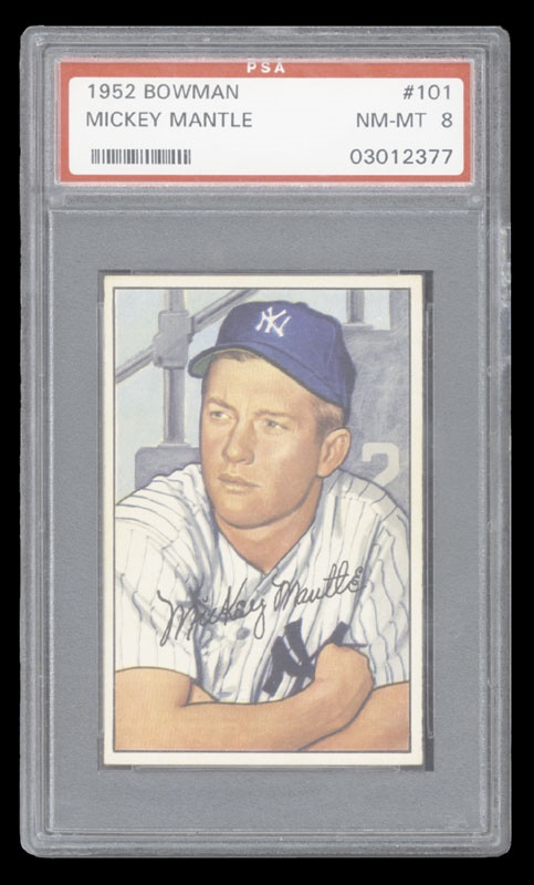 Baseball and Trading Cards - 1952 Bowman Mickey Mantle PSA 8