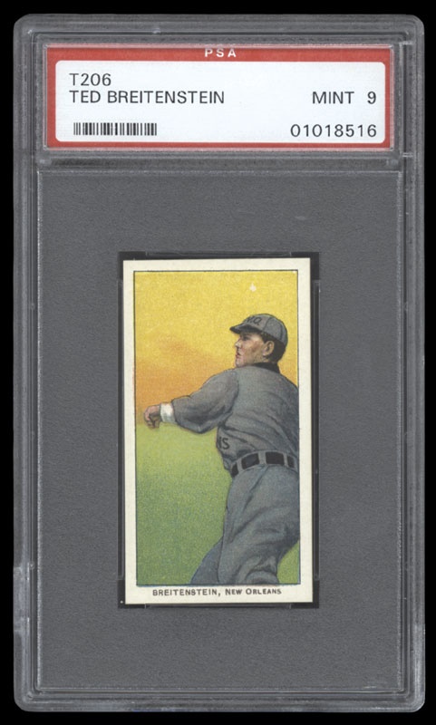 Baseball and Trading Cards - T206 Ted Breitenstein PSA 9