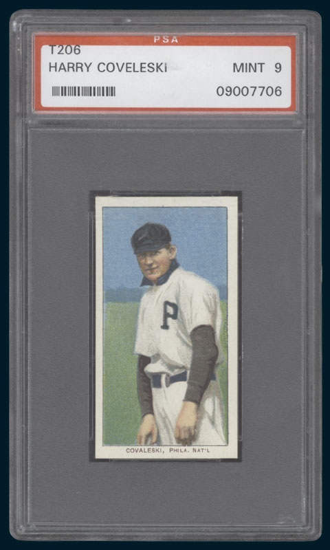 Baseball and Trading Cards - T206 Harry Covaleskie PSA 9