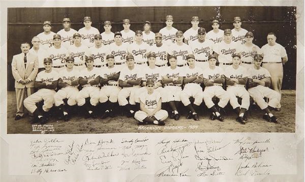 Jackie Robinson & Brooklyn Dodgers - 1954 Brooklyn Dodgers Signed Photo from Junior Gilliam Estate (20x12")
