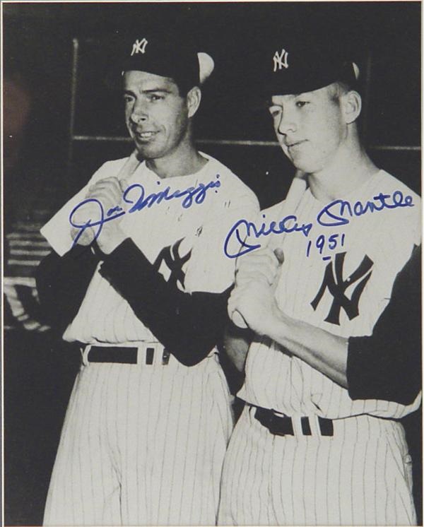 Mickey Mantle & Joe DiMaggio Signed Photo (11x14")