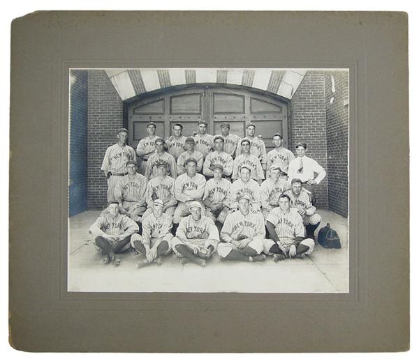 NY Yankees, Giants & Mets - Circa 1916 New York Yankees Mounted Team Photo (8x10")