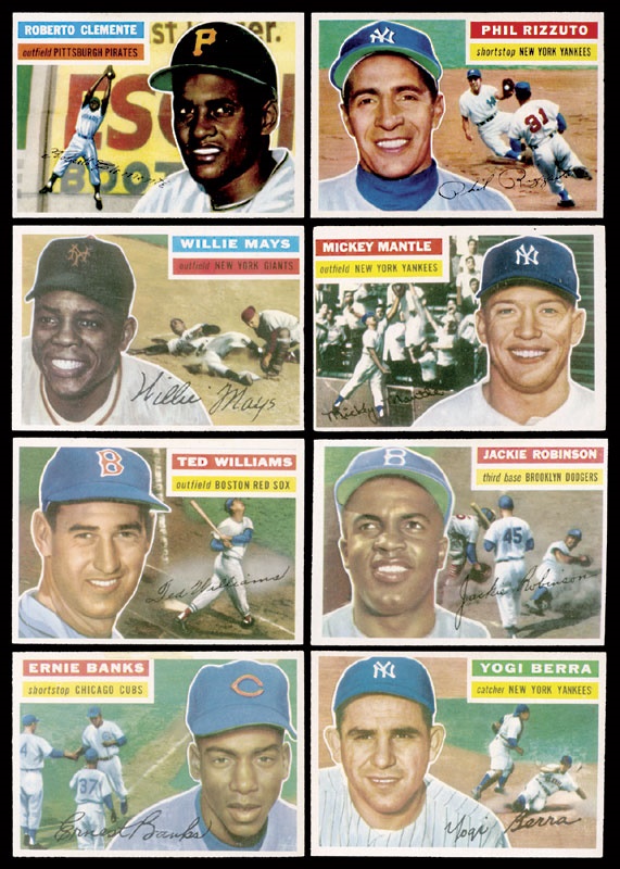 - 1956 Topps Baseball Set with both Checklists and 1 cent Wrapper (342)