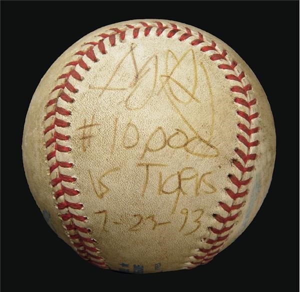 Game Used Baseballs - 10,000th Home Run in Tiger Stadium Baseball Hit by Greg Gagne