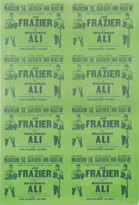 - Muhammad Ali vs. Joe Frazier Uncut Handbill Sheet (24x35")
