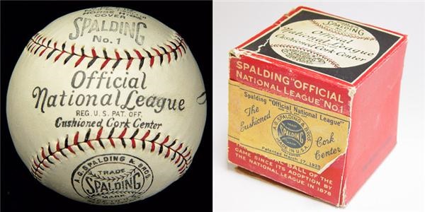 Baseball Equipment - Mint 1920's National League Baseball with Box