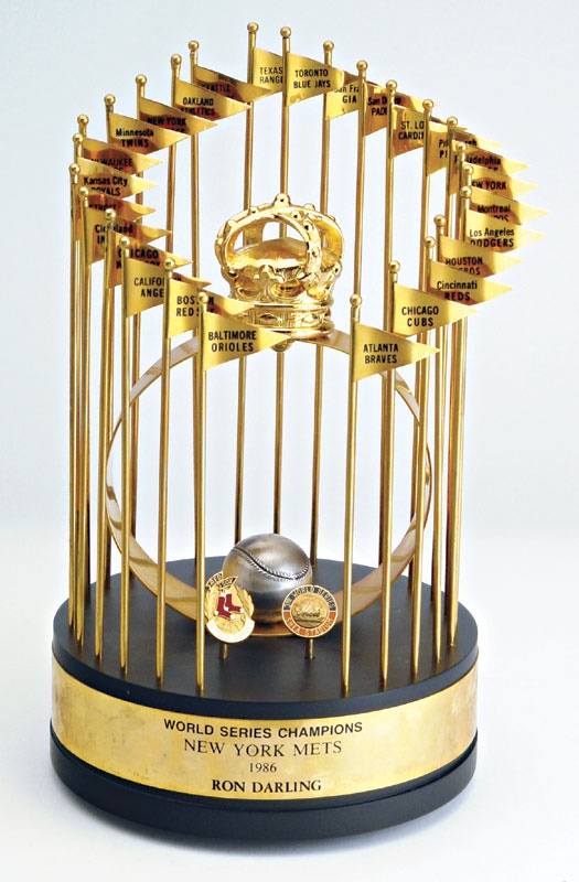 New York Mets - 1986 New York Mets World Series Trophy Presented To Ron Darling (12")