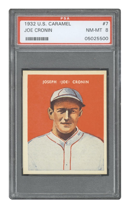 Baseball and Trading Cards - 1932 U.S. Caramel Joe Cronin PSA 8