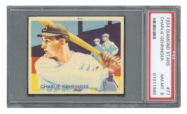 Baseball and Trading Cards - 1934 Diamond Stars Charlie Gehringer PSA 8