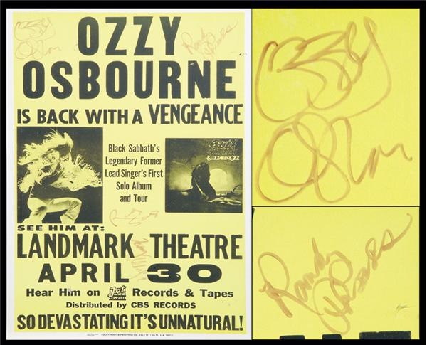 Posters and Handbills - Vintage Ozzy Osbourne & Randy Rhoads Autographed Poster (14x22")