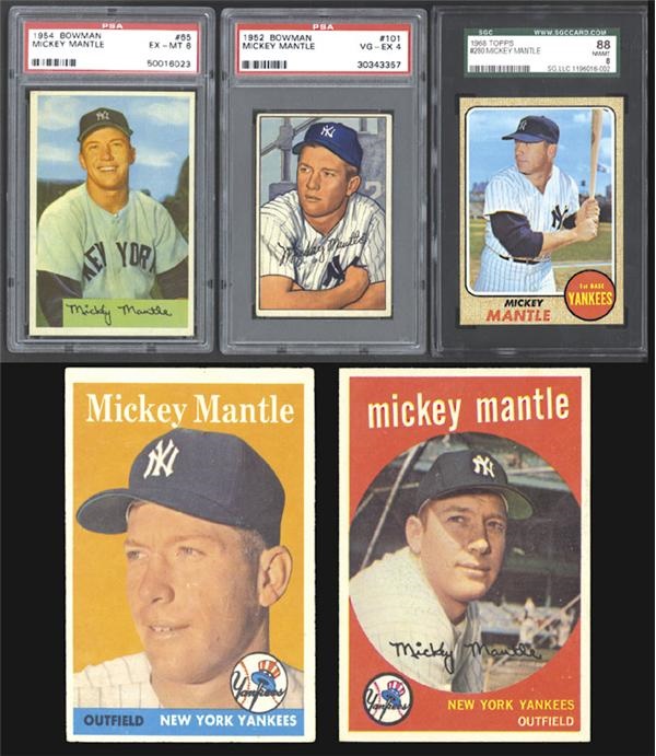 Baseball and Trading Cards - 1952-1968 Mickey Mantle Card Collection (16)