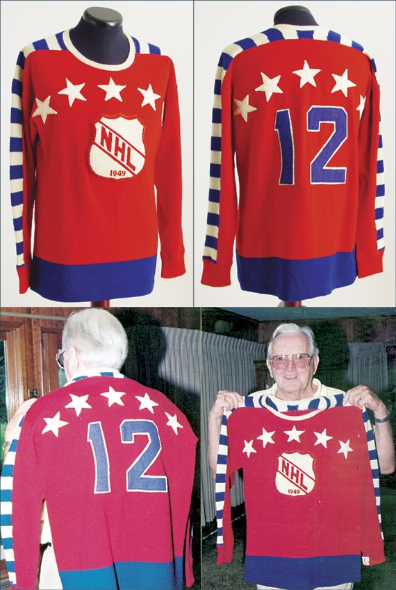 Hockey Sweaters - 1949 Sid Abel All Star Game Worn Sweater