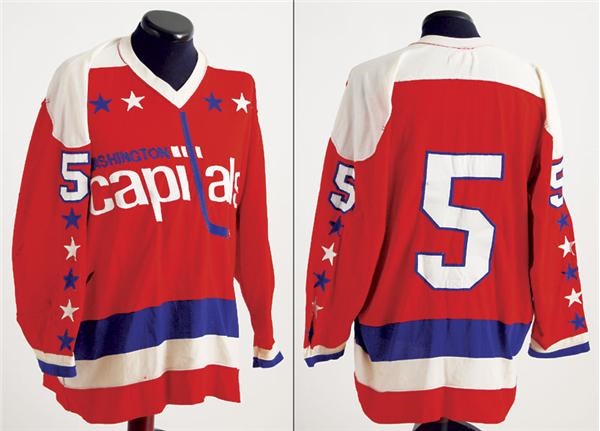 Hockey Sweaters - 1974-75 Joe Lundrigan Washington Capitals #5 Game Worn Jersey