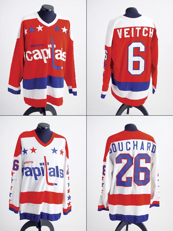 Hockey Sweaters - 1981-82 Pierre Bouchard & Darren Veitch Game Worn Washington Capitals Jerseys (2)