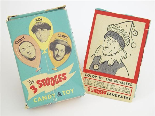 - 1950s Three Stooges Phoenix Candy Box with Card