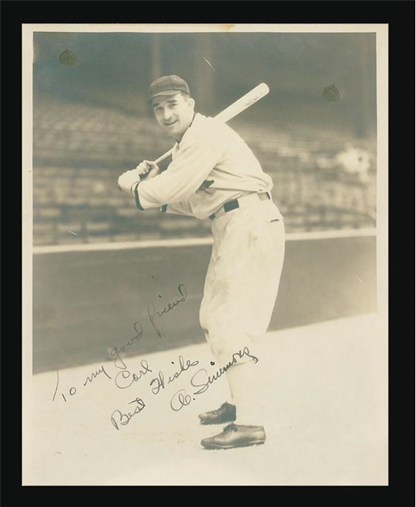Baseball Autographs - Al Simmons Signed George Burke Photograph (8x10")