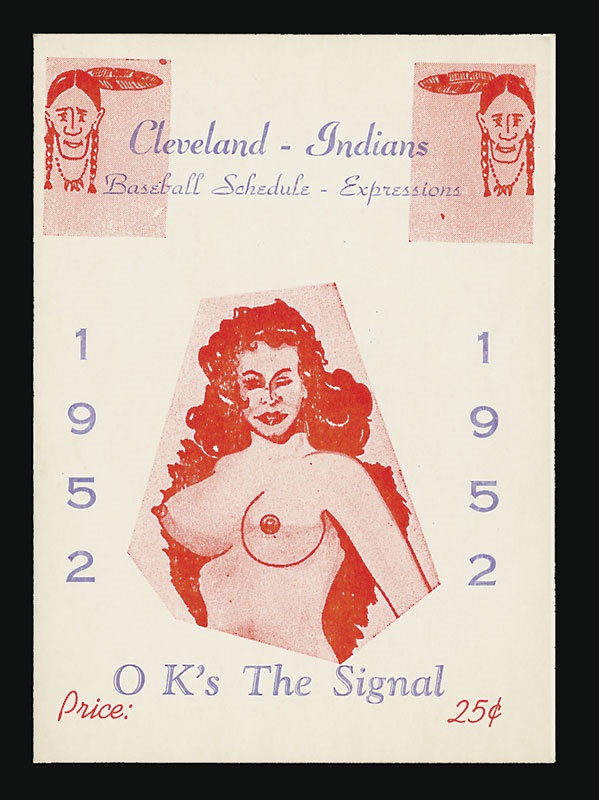 Cleveland Indians - 1952 Cleveland Indians Erotic Schedule (4x6”)