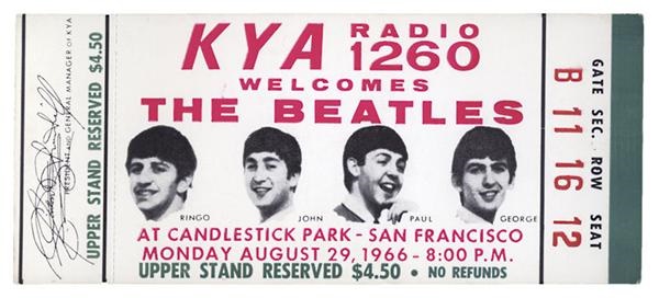 The Beatles - Beatles Last Concert Unused Ticket (5.75x2.5")
