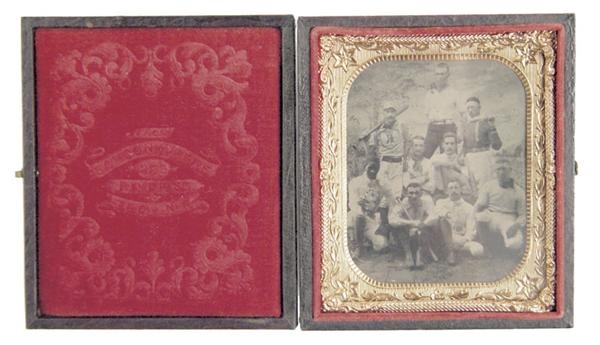 19th Century Baseball - 19th Century Tintype with Black Catcher (3x4”)