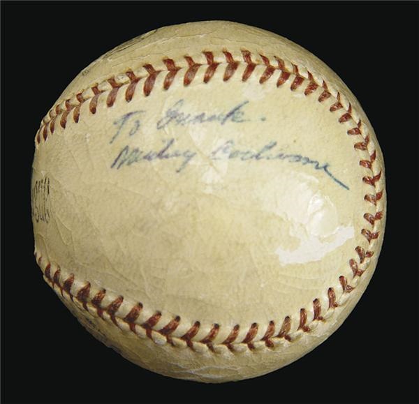 Mickey Cochrane Single Signed Baseball