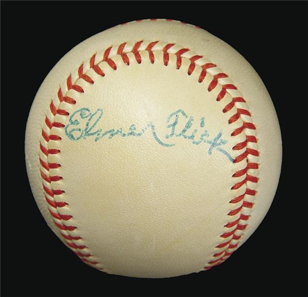 Elmer Flick Single Signed Baseball