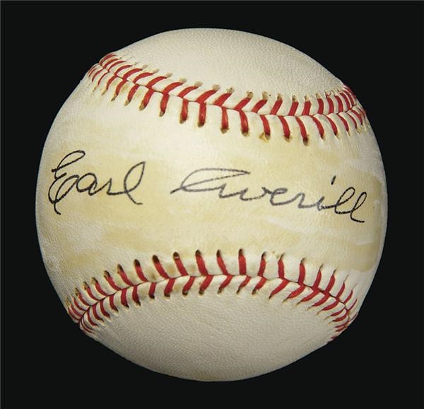 Brian Strum Collection - Earl Averill Single Signed Baseball