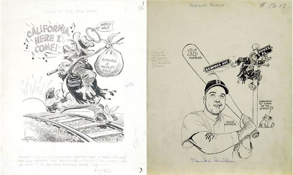 Brian Strum Collection - The Brooklyn Bum & Duke Snider Original Artwork by Hubenthal & Amelia (2)
