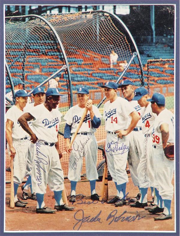 Brian Strum Collection - Brooklyn Dodgers Signed Photo With Two Jackie Robinson Signatures