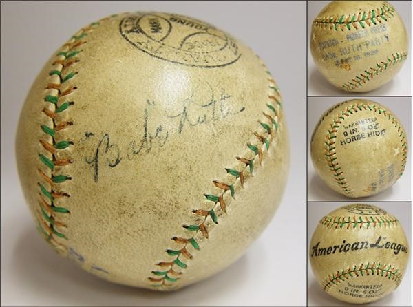 Babe Ruth - 1926 Babe Ruth Single Signed Baseball