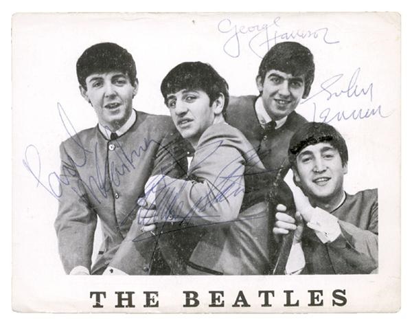 The Beatles - 1964 Beatles Autographs on Fan Club Photo Card