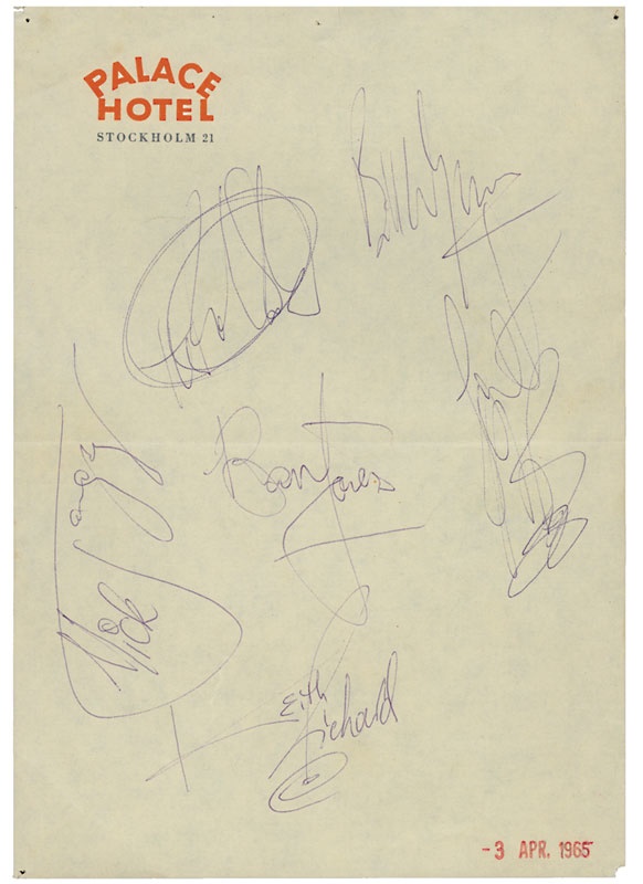 Rolling Stones - The Rolling Stones Signed Palace Hotel Flyer (6x8")