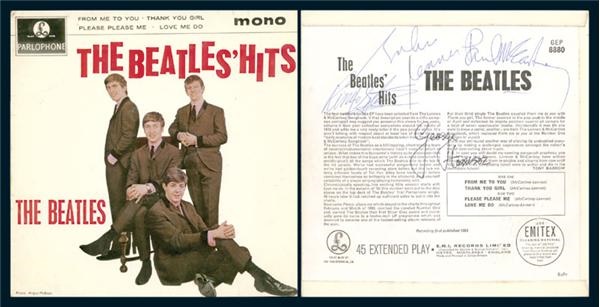 The Beatles - Autographed "The Beatles' Hits" 1963 Record Jacket