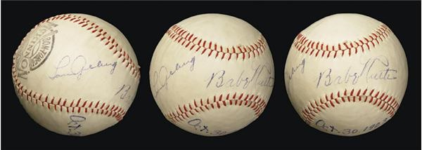 - 1928 Babe Ruth & Lou Gehrig Signed Baseball