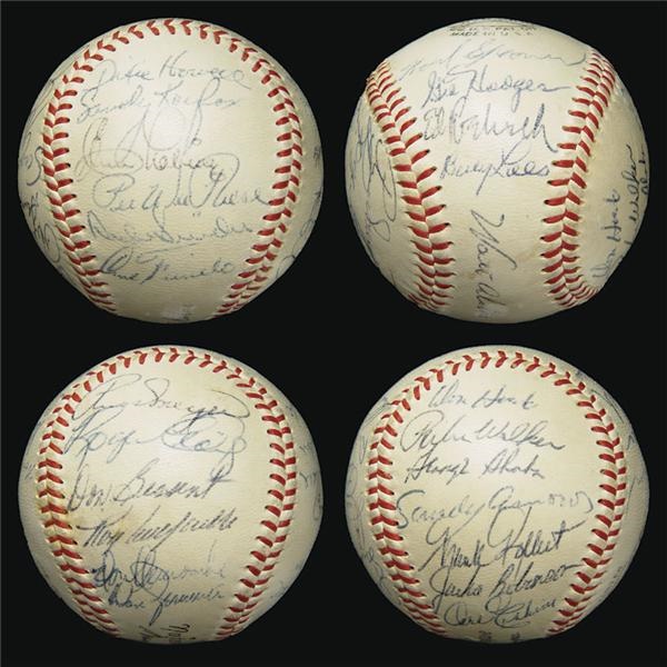 Jackie Robinson & Brooklyn Dodgers - 1955 Brooklyn Dodgers Team Signed Baseball