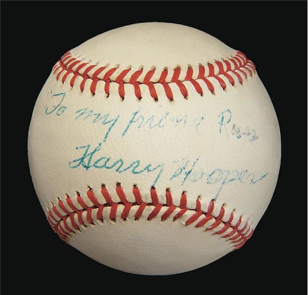 Single Signed Baseballs - Harry Hooper Single Signed Baseball