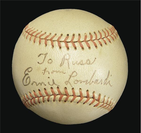 - Ernie Lombardi Single Signed Baseball