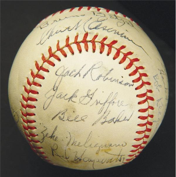 Jackie Robinson & Brooklyn Dodgers - Jackie Robinson Signed Baseball