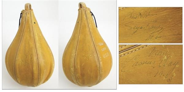 Cassius Clay & Sugar Ray Robinson Signed Speed Bag