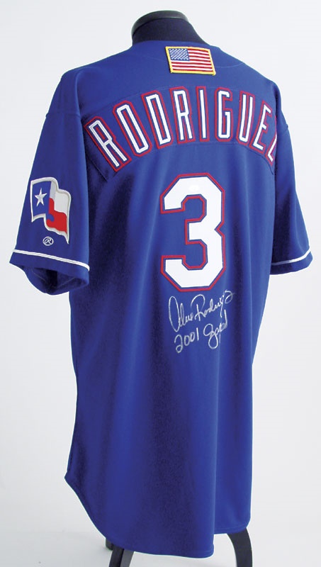 Baseball Jerseys - 2001 Alex Rodriguez Autographed Game Worn Jersey