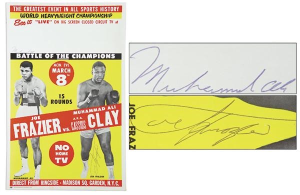 Muhammad Ali - Muhammad Ali & Joe Frazier Autographed March 8, 1971 Closed Circuit Poster (14x22")