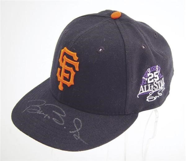 Baseball Equipment - 1998 Barry Bonds Autographed All Star Game Worn Cap